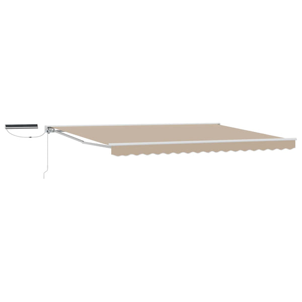 Elektrische Markise, Ausziehbar, 4,5x3m, Beige/Weiß