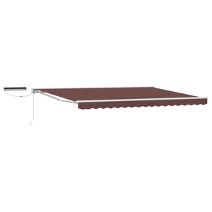 vidaXL Electric Retractable Awning Brown and White 4.5 x 3.5 m