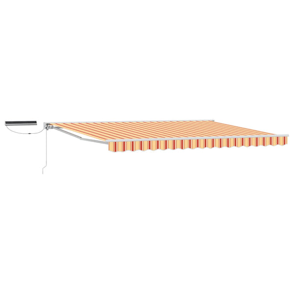 vidaXL Electric Retractable Awning Yellow, Orange, and White 5 x 3.5 m