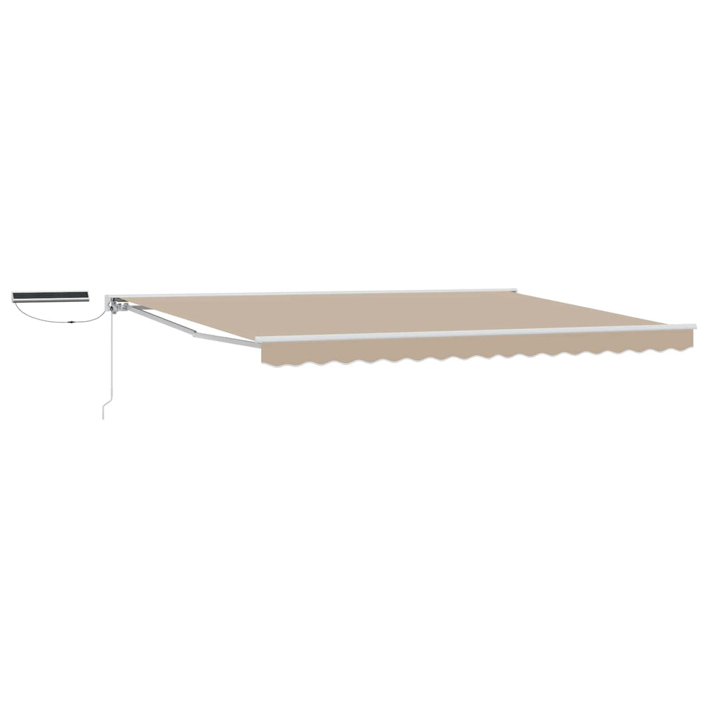 vidaXL Electric Retractable Awning Beige and White 5 x 3.5 m