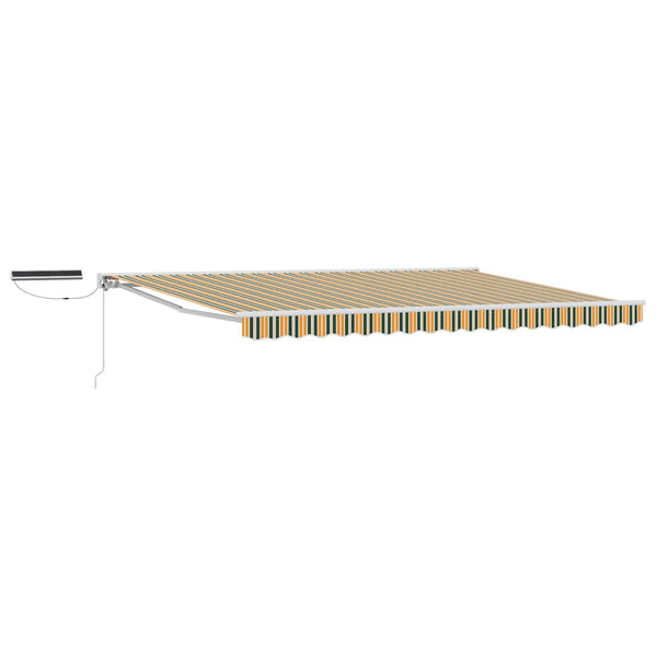 vidaXL Electric Retractable Awning Green, Yellow, White 5 x 3.5 m