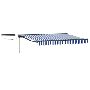 vidaXL Electric Retractable Awning Blue, White, Anthracite 2.5 x 2 m