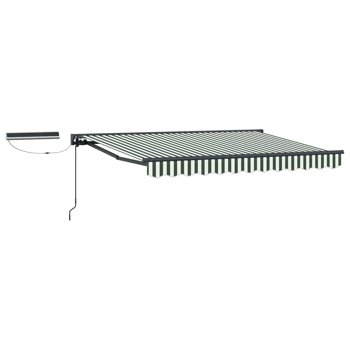 Elektrische Markise 3,5x2m Grün/Weiß/Anthrazit