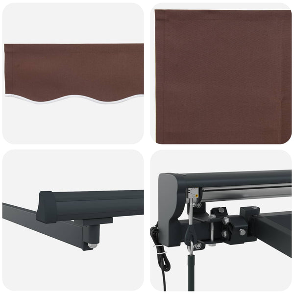 vidaXL Electric Retractable Awning Brown and Anthracite 3.5 x 2.5 m