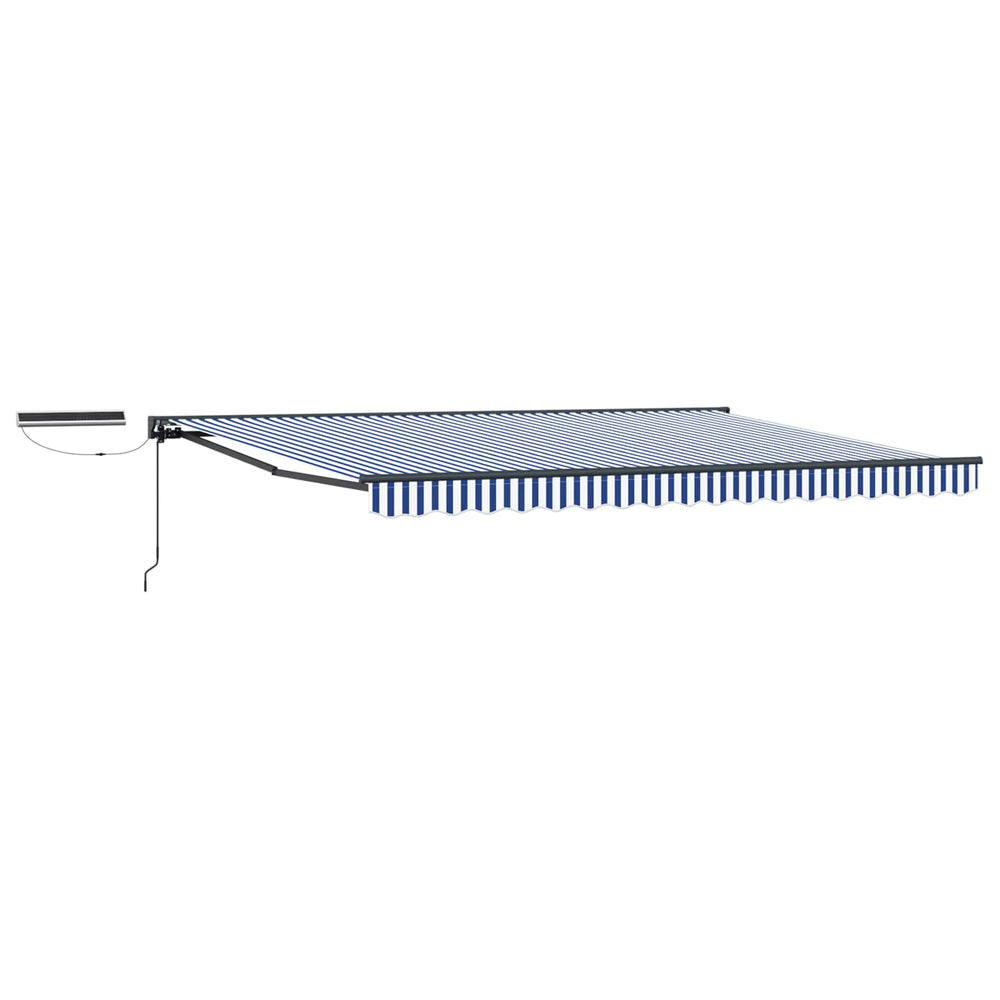 vidaXL Electric Retractable Awning Blue, White, Anthracite 4 x 3 m