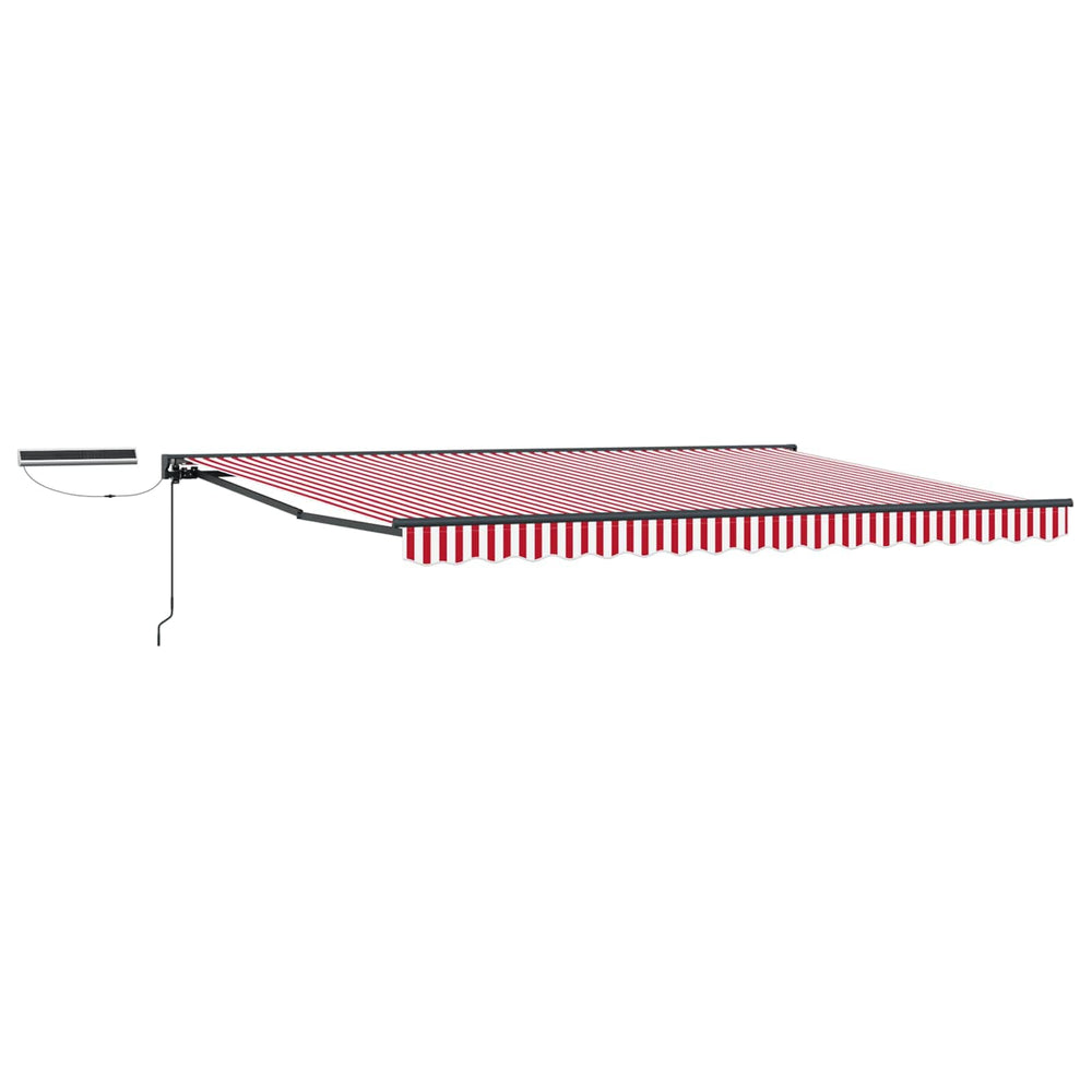 vidaXL Electric Retractable Awning Red, White, Anthracite 4 x 3 m
