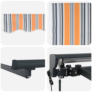 vidaXL Electric Retractable Awning Blue, Orange, Anthracite 4 x 3 m