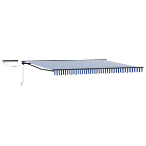vidaXL Electric Extendable Awning Blue, White, Anthracite 4.5 x 3 m