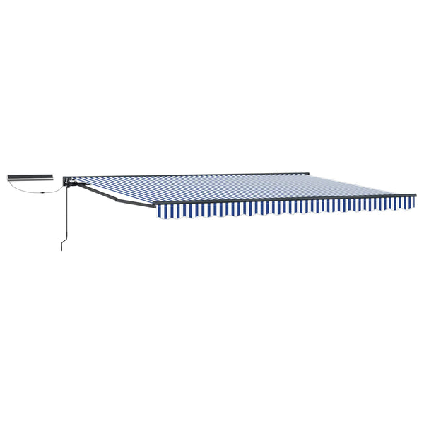 vidaXL Electric Extendable Awning Blue, White, Anthracite 4.5 x 3 m