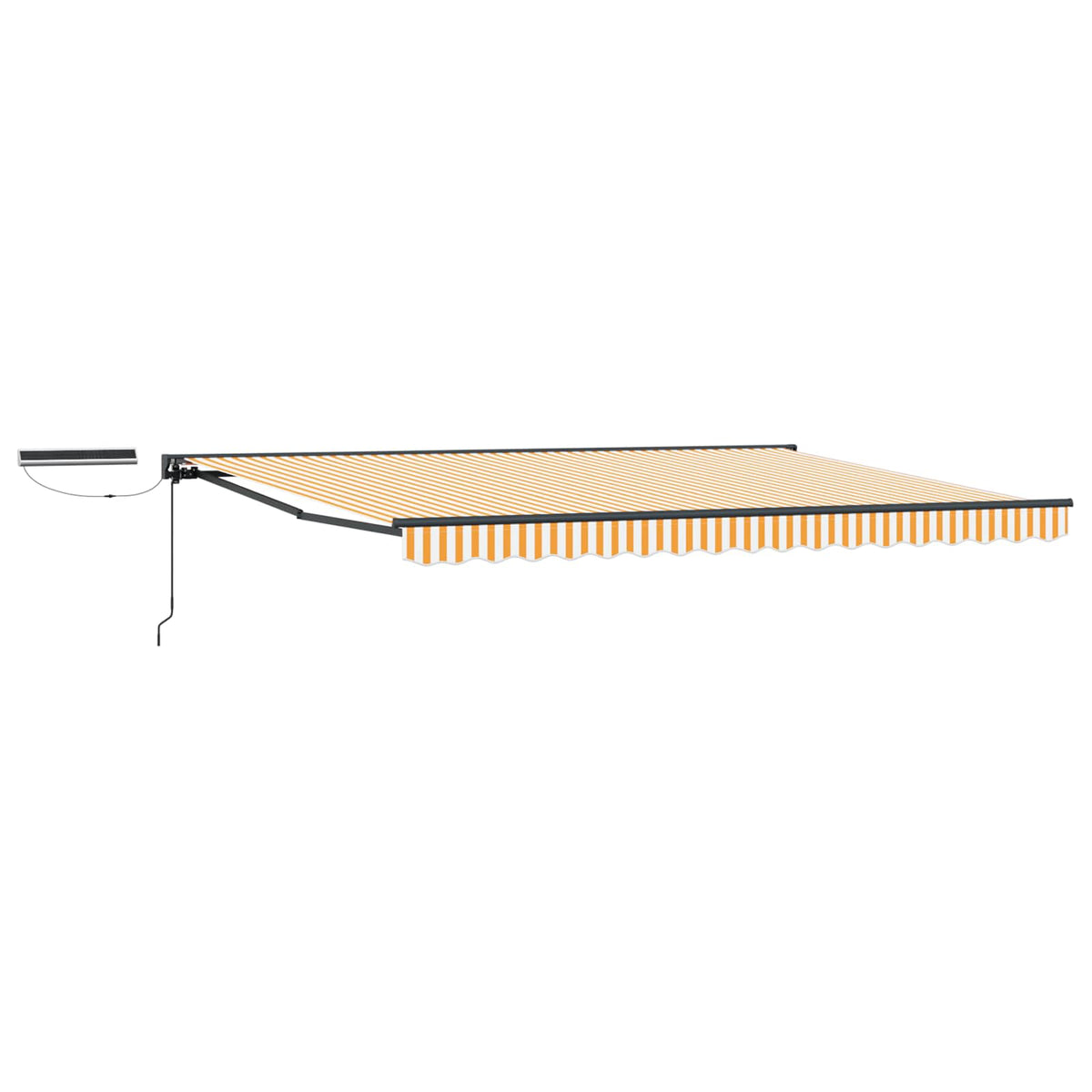 vidaXL Electric Retractable Awning Yellow, White, Anthracite 4.5 x 3 m