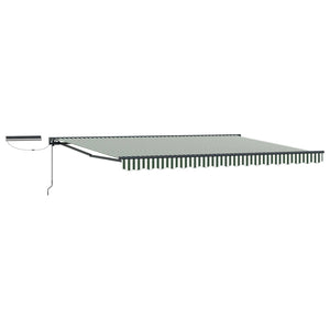 Elektrische Markise 4,5x3m Grün/Weiß/Anthrazit