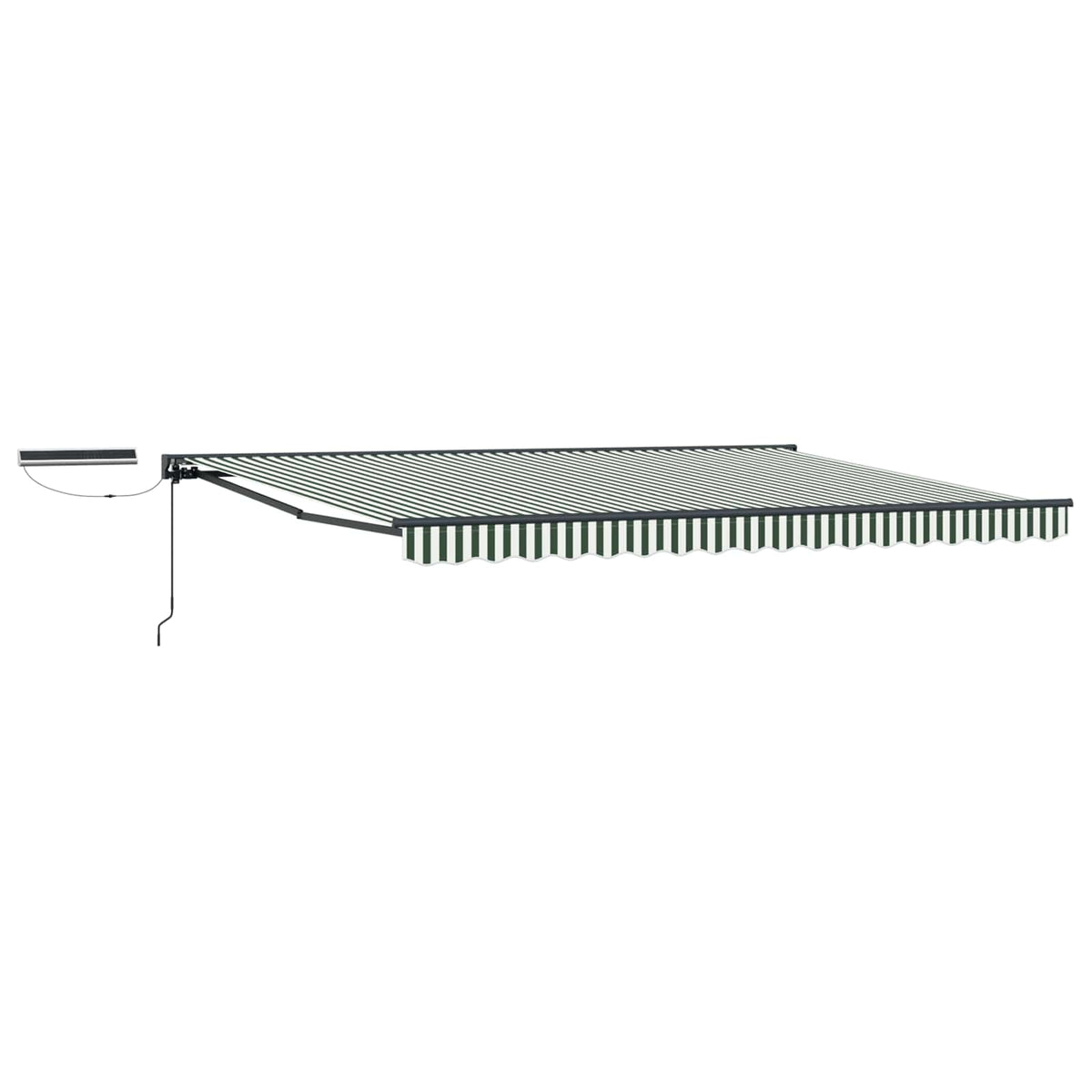 Elektrische Markise 4,5x3m Grün/Weiß/Anthrazit