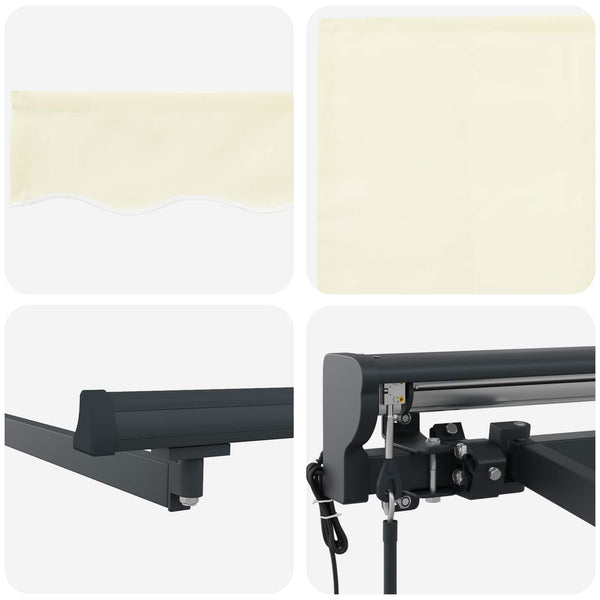 Elektrische Markise 5x3m, Creme & Anthrazit