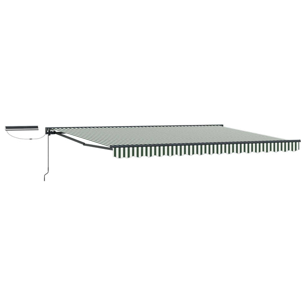 Elektrische Markise 5x3m Grün/Weiß/Anthrazit