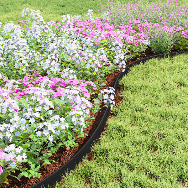 vidaXL Lawn Edging Black 4000 x 4 x 5 cm Plastic