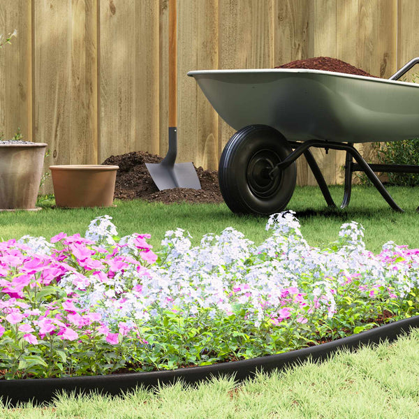 vidaXL Lawn Edging Black 5000 x 4 x 5 cm Plastic
