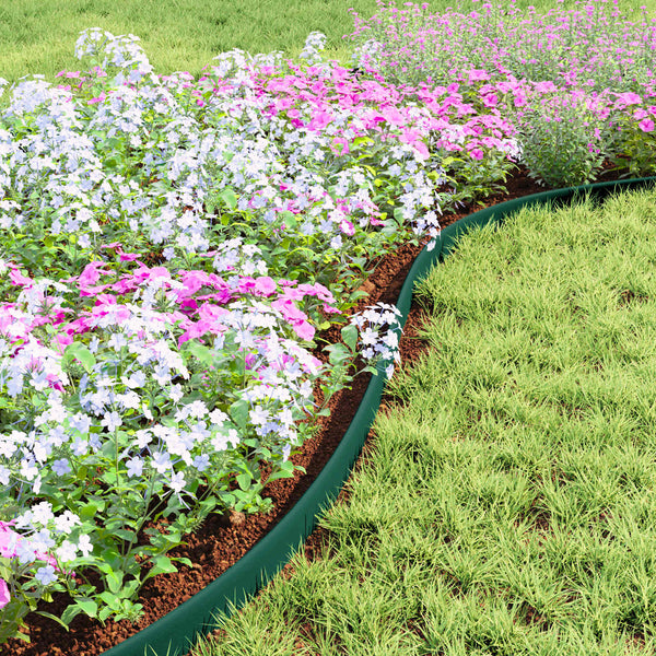 vidaXL Lawn Edging Green 5000 x 4 x 5 cm Plastic