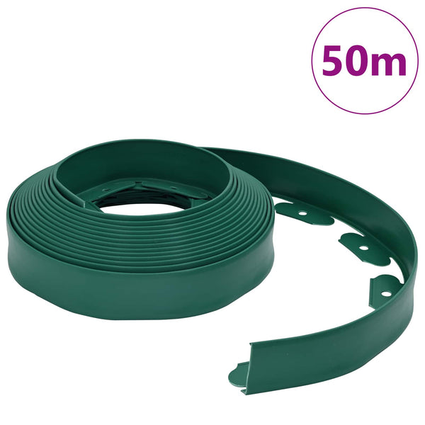 vidaXL Lawn Edging Green 5000 x 4 x 5 cm Plastic