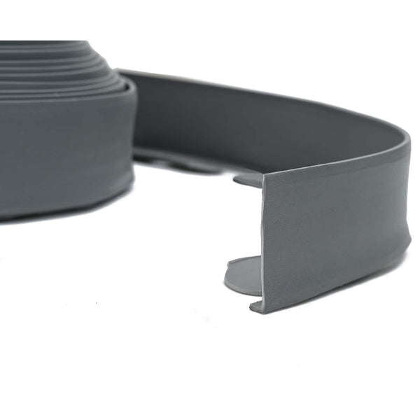 vidaXL Lawn Edging Grey 2000 x 4 x 5 cm Plastic