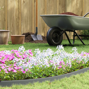 vidaXL Lawn Edging Grey 2000 x 4 x 5 cm Plastic