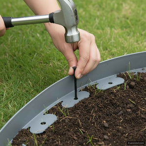 vidaXL Lawn Edging Grey 2000 x 4 x 5 cm Plastic