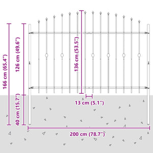 Schwarzer Spike Zaun Asten