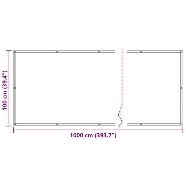 Balkonsichtschutz Hellgrau 100x1000cm Oxford-Gewebe