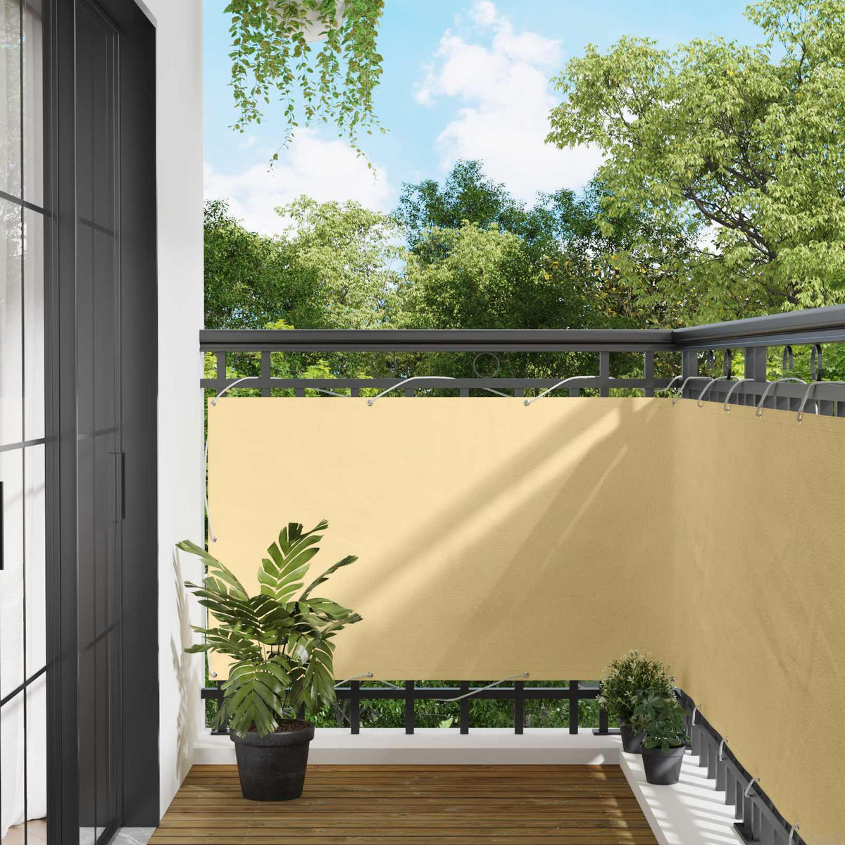 vidaXL Balcony Privacy Screen Sand 100 x 700 cm Oxford Fabric