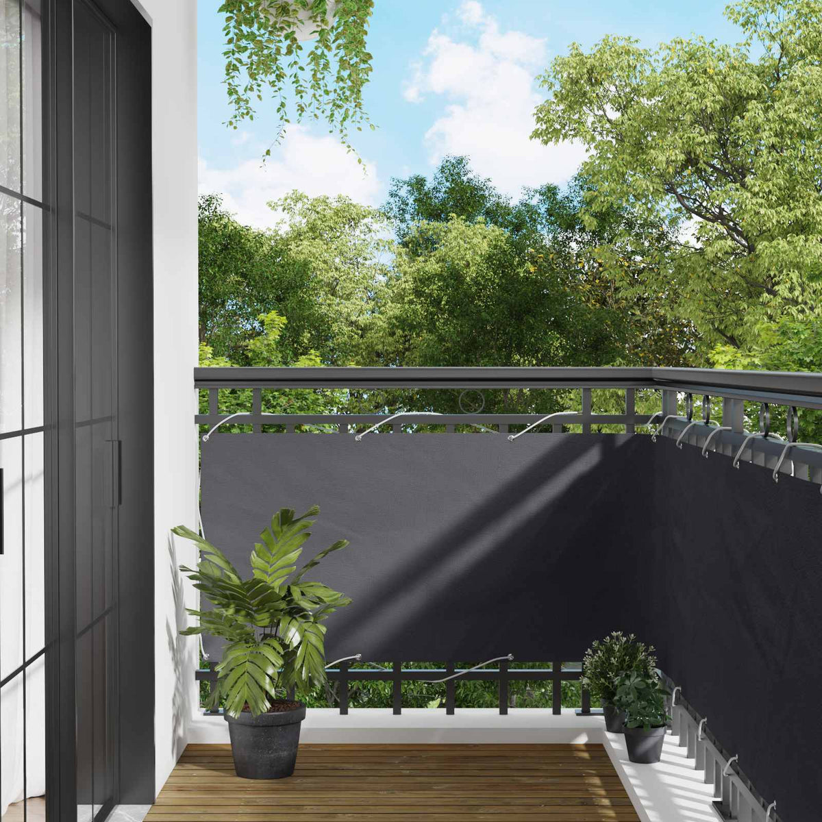 vidaXL Balcony Privacy Screen Anthracite 75 x 200 cm