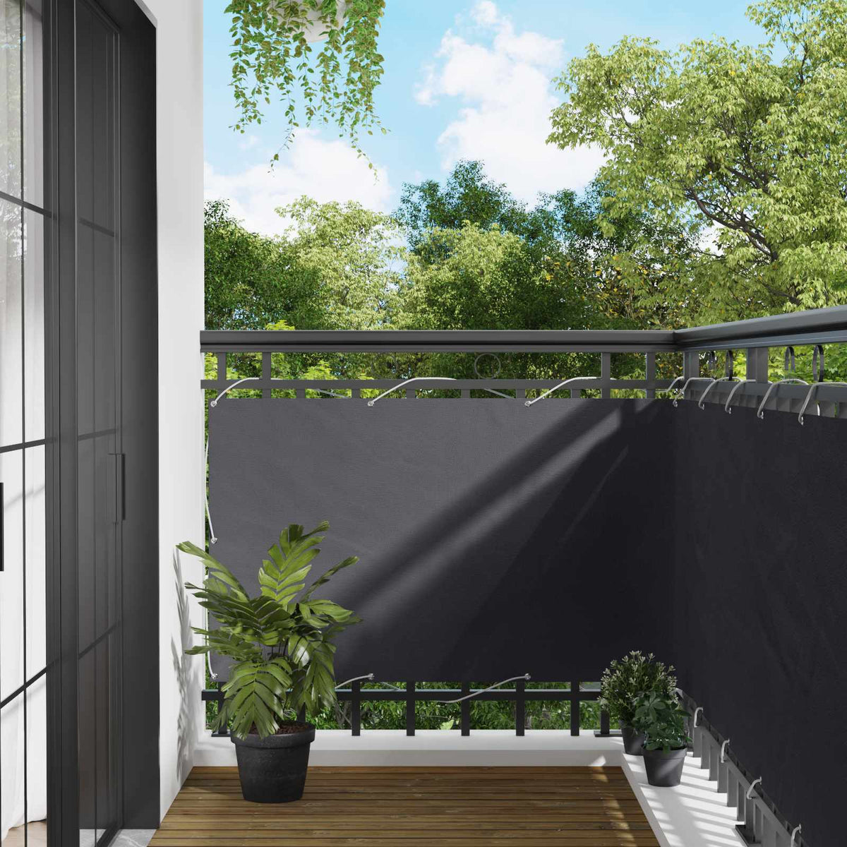 vidaXL Balcony Privacy Screen Anthracite 100 x 200 cm Oxford Fabric