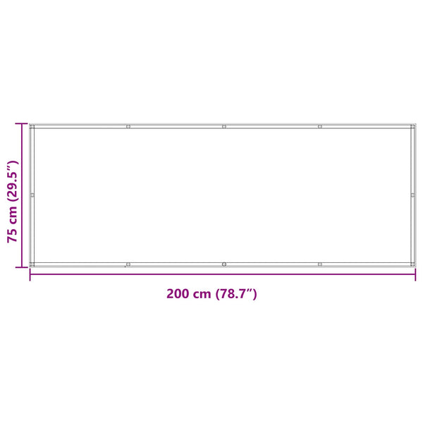 vidaXL Balcony Privacy Screen White 75 x 200 cm
