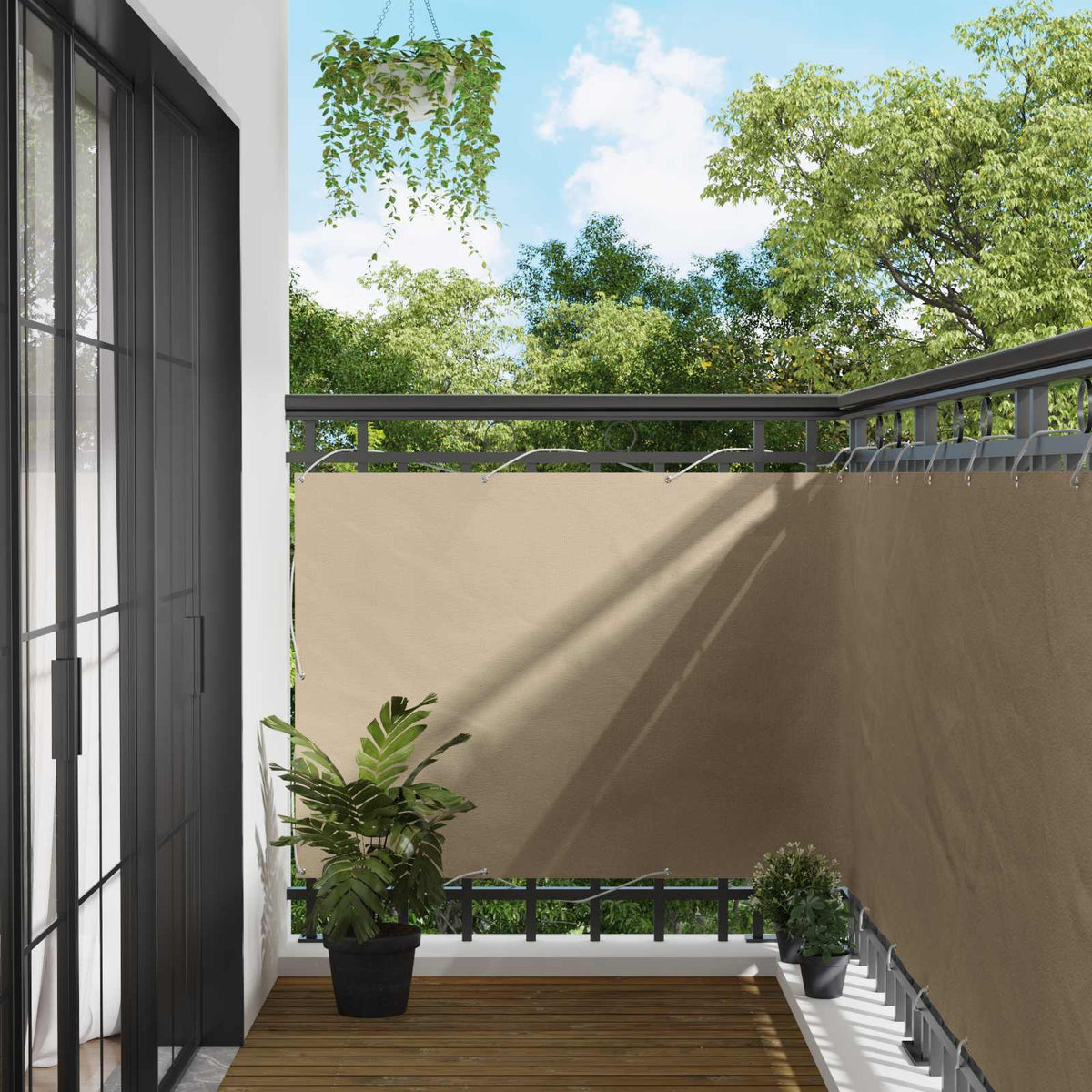 vidaXL Balcony Privacy Screen Beige 120 x 200 cm