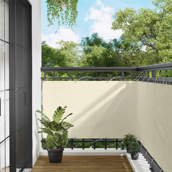 vidaXL Balcony Privacy Screen Cream 100 x 200 cm Oxford Fabric