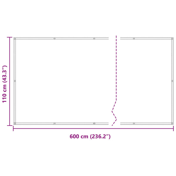 vidaXL Balcony Privacy Screen Cream 110 x 600 cm Oxford Fabric