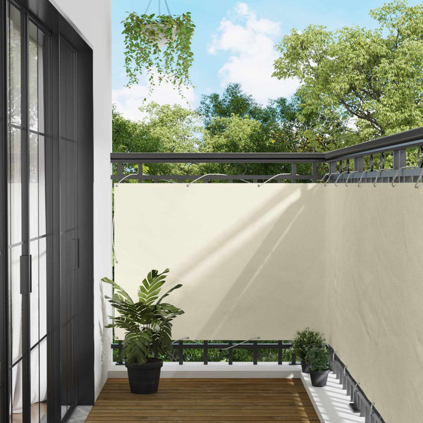 vidaXL Balcony Privacy Screen Cream 110 x 1000 cm Oxford Fabric