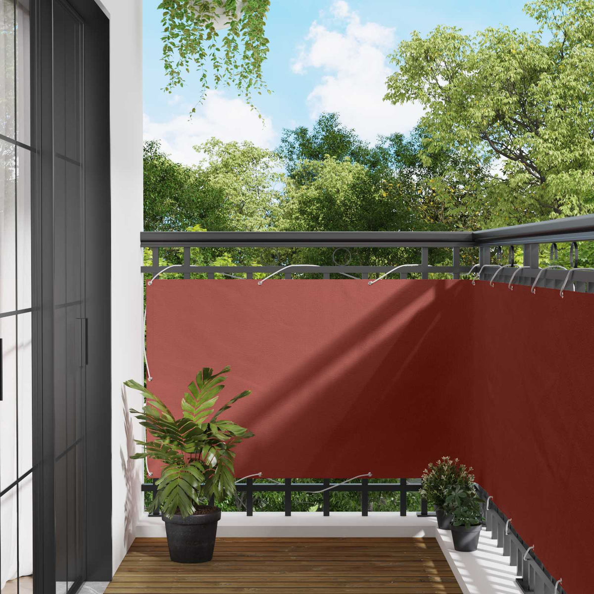 vidaXL Balcony Privacy Screen Terracotta 100 x 200 cm Oxford Fabric