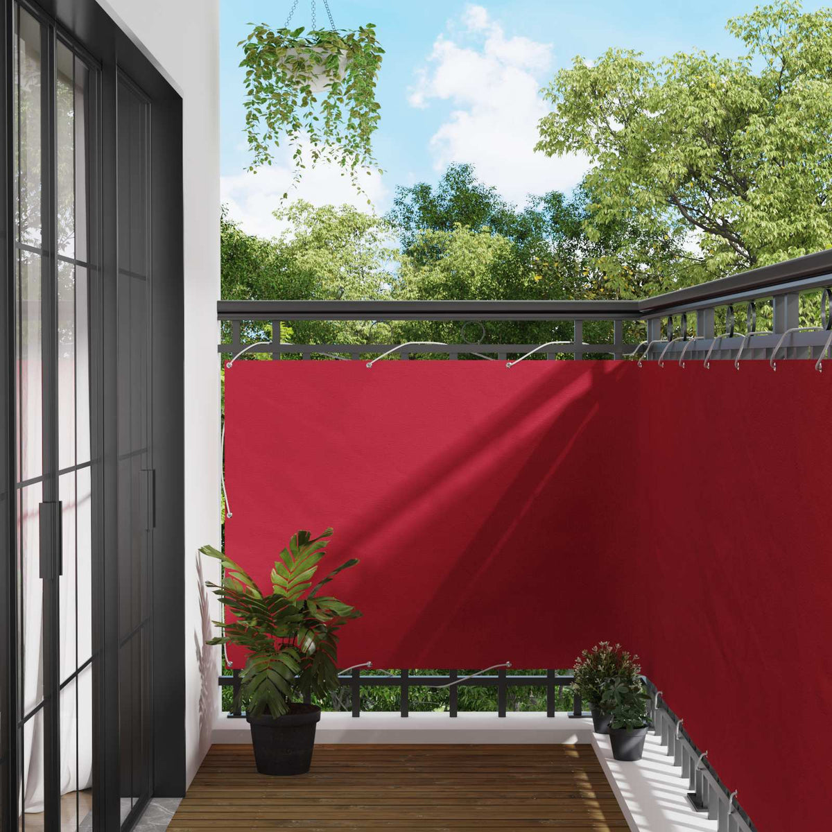 Roter Balkonsichtschutz 110 x 400 cm