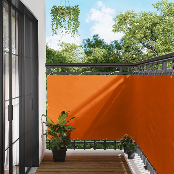 vidaXL Balcony Privacy Screen Orange 110 x 500 cm Oxford Fabric