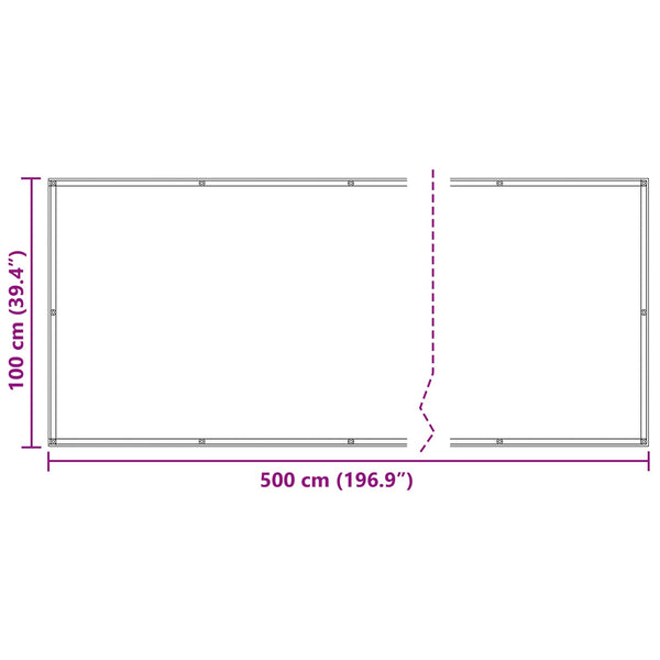 vidaXL Balcony Privacy Screen Black 100 x 500 cm Oxford Fabric
