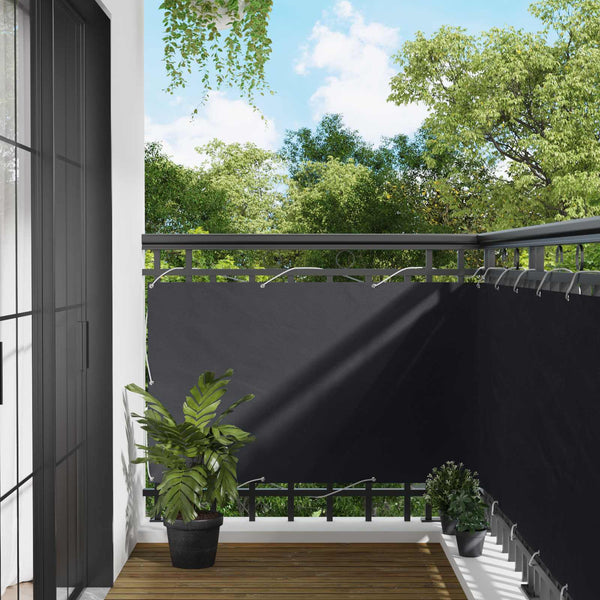vidaXL Balcony Privacy Screen Black 100 x 600 cm Oxford Fabric