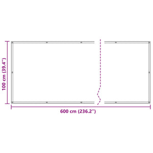 vidaXL Balcony Privacy Screen Black 100 x 600 cm Oxford Fabric