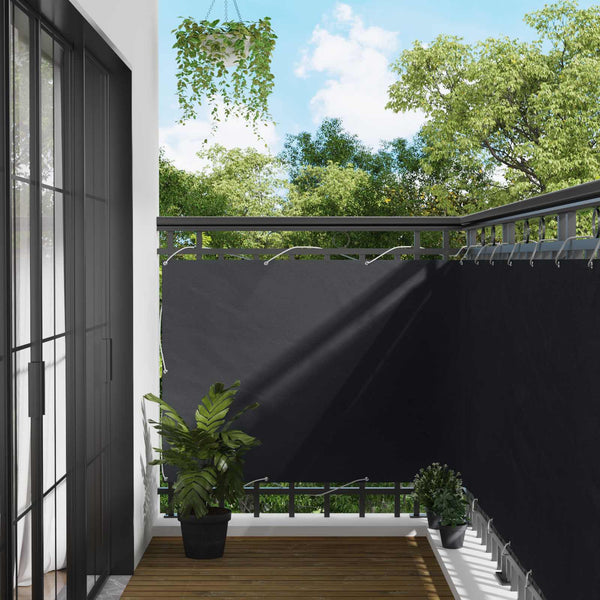 vidaXL Balcony Privacy Screen Black 110 x 700 cm Oxford Fabric