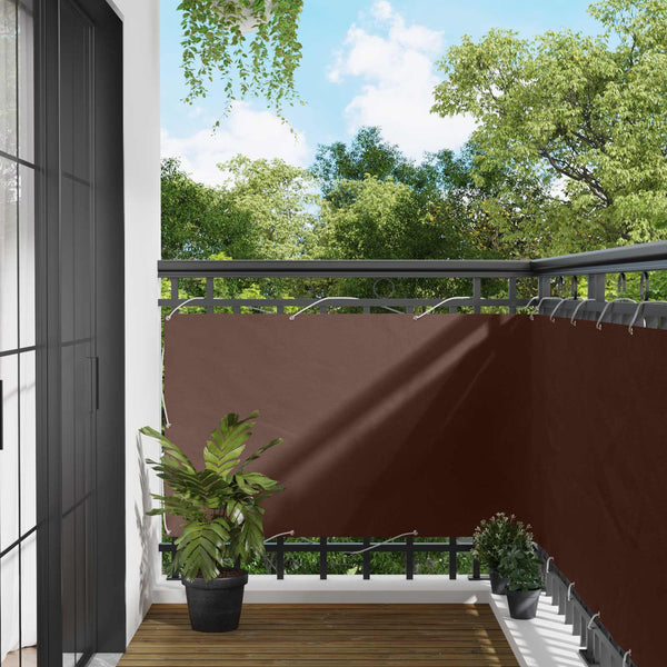 vidaXL Balcony Privacy Screen Brown 100 x 500 cm Oxford Fabric