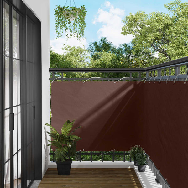 vidaXL Balcony Privacy Screen Brown 110 x 300 cm Oxford Fabric