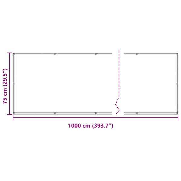 Bordeauxroter Balkonsichtschutz 75x1000 cm