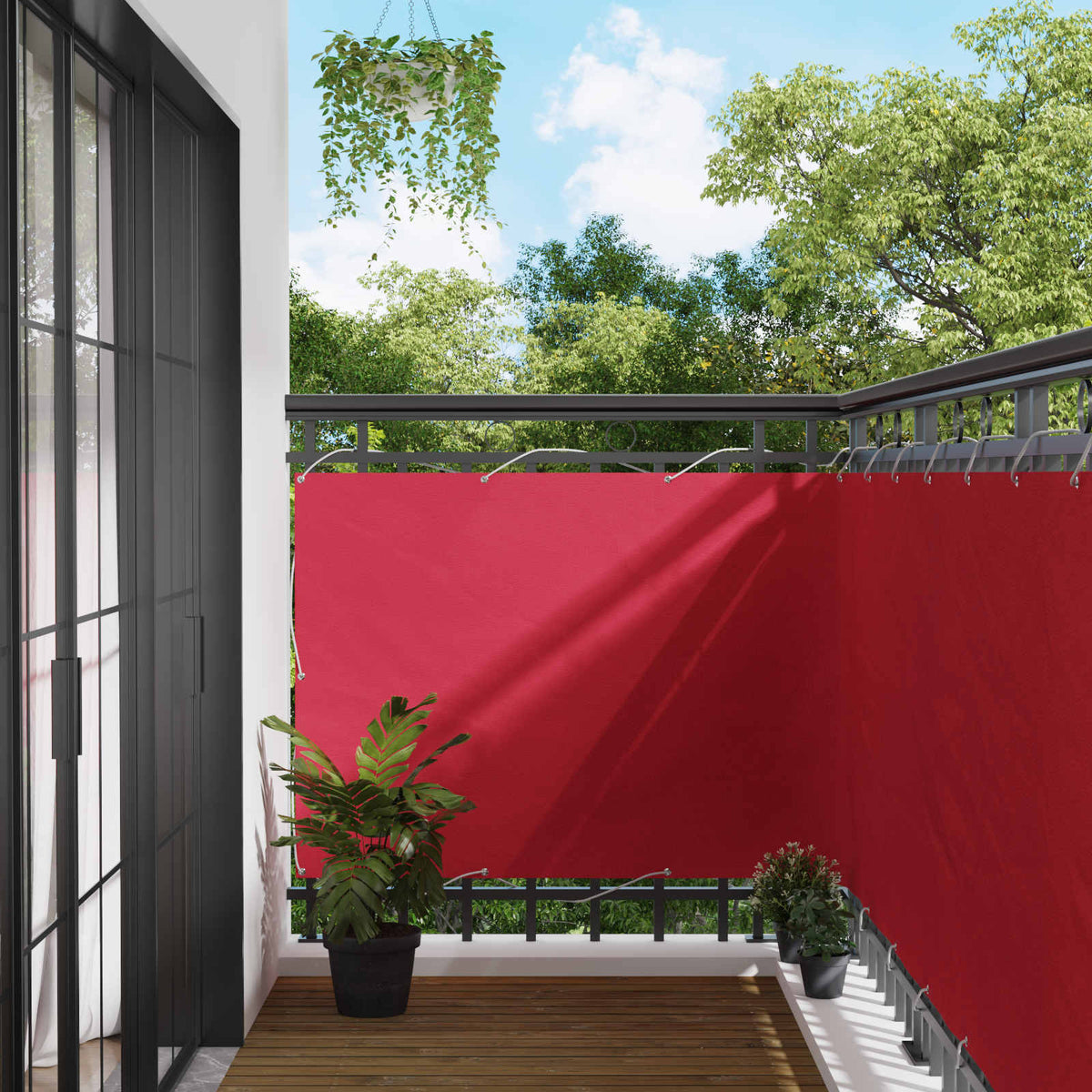 Bordeauxroter Balkonsichtschutz 110x300cm