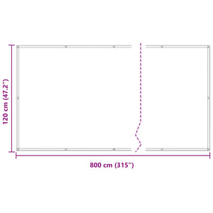 vidaXL Balcony Privacy Screen Bordeaux Red 120 x 800 cm