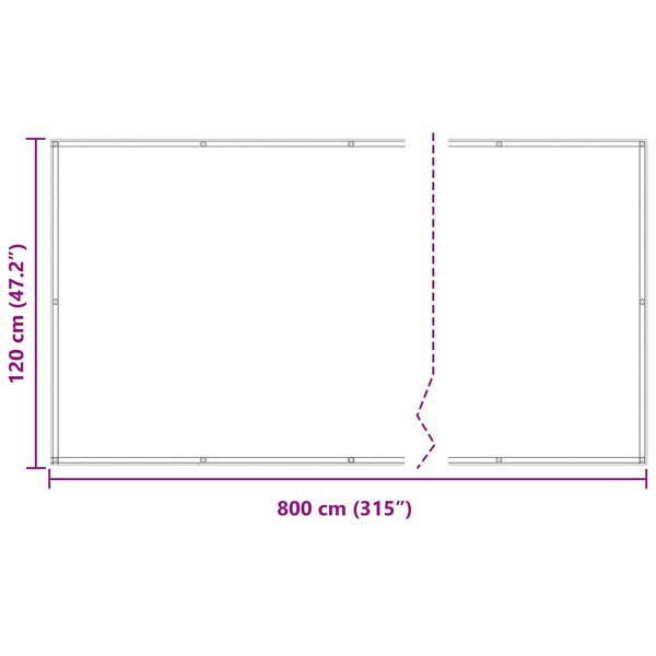 vidaXL Balcony Privacy Screen Bordeaux Red 120 x 800 cm