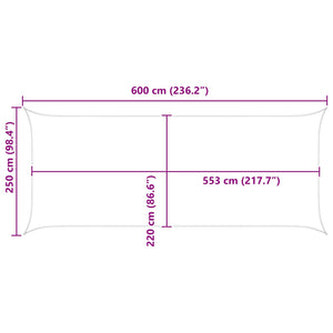vidaXL Sun Shade Sail Red 6 x 2.5 m 100% Polyester Oxford