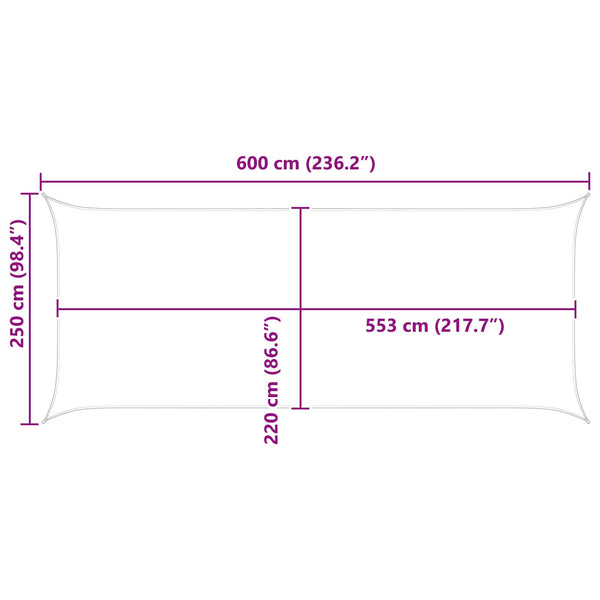 vidaXL Sun Shade Sail Red 6 x 2.5 m 100% Polyester Oxford